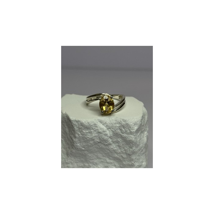 925 Sterling Silver Citrine Ring Size 8