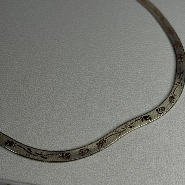 Italy Milor Elegant 925 Sterling Silver Flower Necklace Length 20 Inch