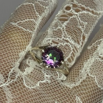 925 Sterling Silver Alexandrite Ring Size 7.5
