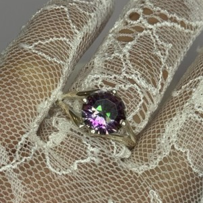 925 Sterling Silver Alexandrite Ring Size 7.5