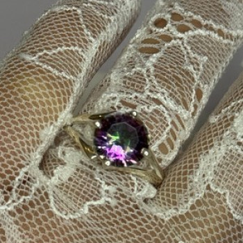 925 Sterling Silver Alexandrite Ring Size 7.5