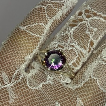 925 Sterling Silver Alexandrite Ring Size 7.5