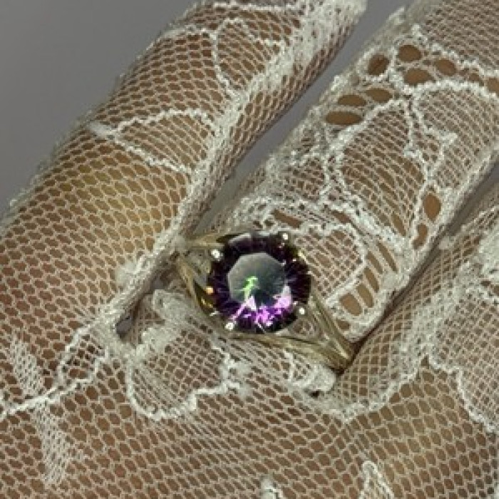 925 Sterling Silver Alexandrite Ring Size 7.5
