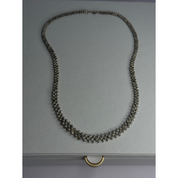 Beautiful Elegant 925 Sterling Silver Diamond Necklace Length 18 Inch