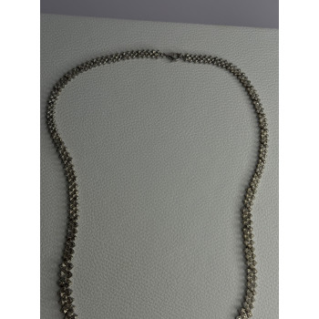 Beautiful Elegant 925 Sterling Silver Diamond Necklace Length 18 Inch