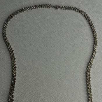 Beautiful Elegant 925 Sterling Silver Diamond Necklace Length 18 Inch