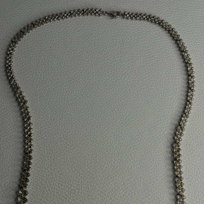 Beautiful Elegant 925 Sterling Silver Diamond Necklace Length 18 Inch