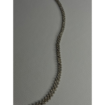 Beautiful Elegant 925 Sterling Silver Diamond Necklace Length 18 Inch