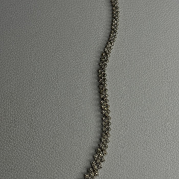 Beautiful Elegant 925 Sterling Silver Diamond Necklace Length 18 Inch