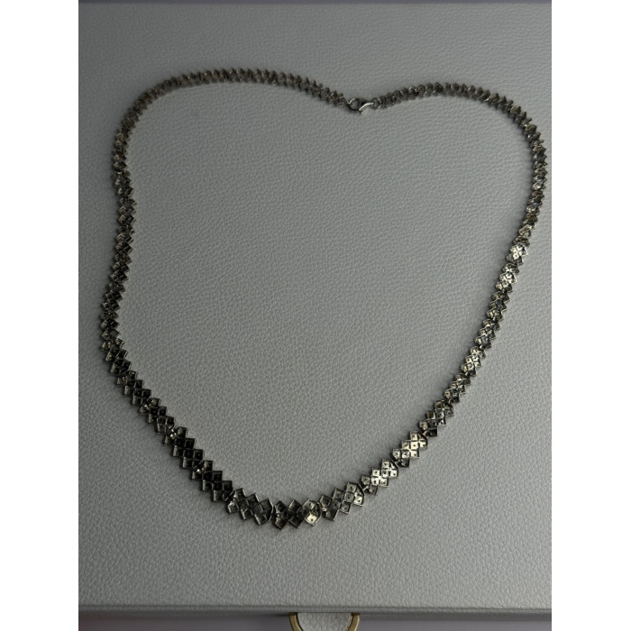 Beautiful Elegant 925 Sterling Silver Diamond Necklace Length 18 Inch