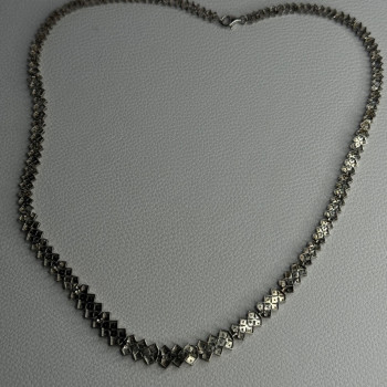 Beautiful Elegant 925 Sterling Silver Diamond Necklace Length 18 Inch