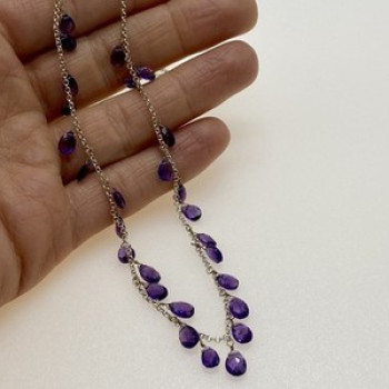 925 Sterling Silver Jewelry Glass Necklace