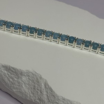 925 Sterling Silver Blue Moonstone Bracelet Length Min 7.5 Inch Max 8.5 Inch