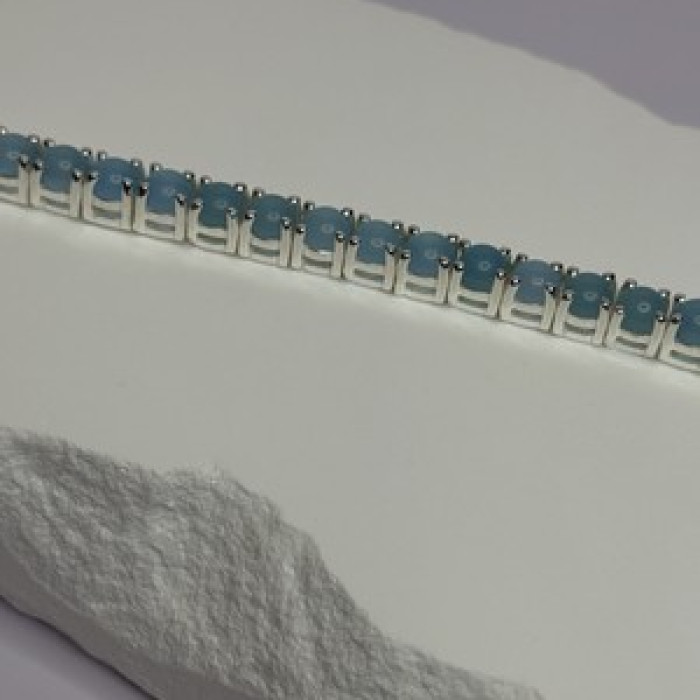 925 Sterling Silver Blue Moonstone Bracelet Length Min 7.5 Inch Max 8.5 Inch