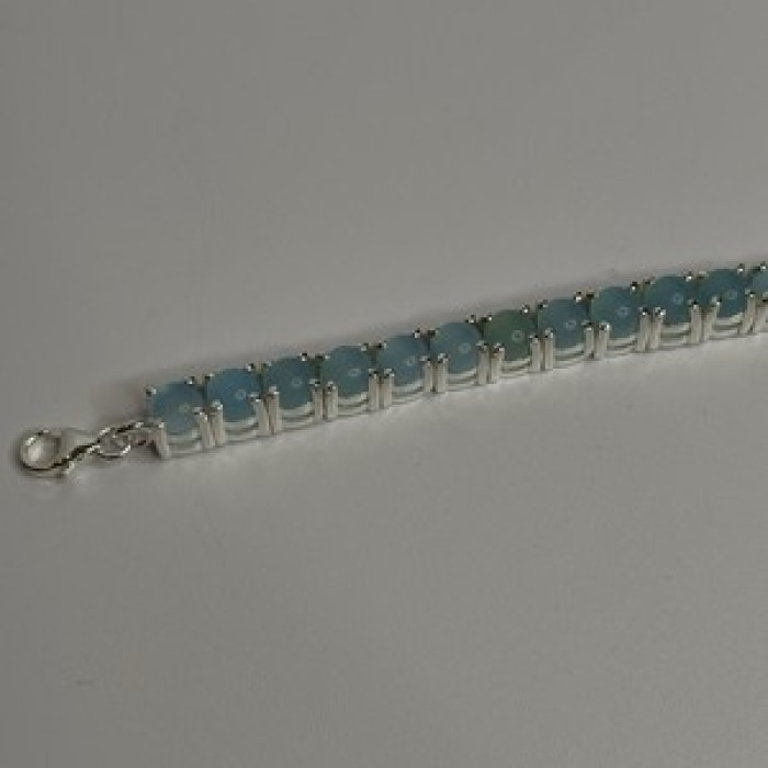 925 Sterling Silver Blue Moonstone Bracelet Length Min 7.5 Inch Max 8.5 Inch
