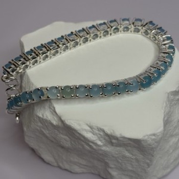 925 Sterling Silver Blue Moonstone Bracelet Length Min 7.5 Inch Max 8.5 Inch