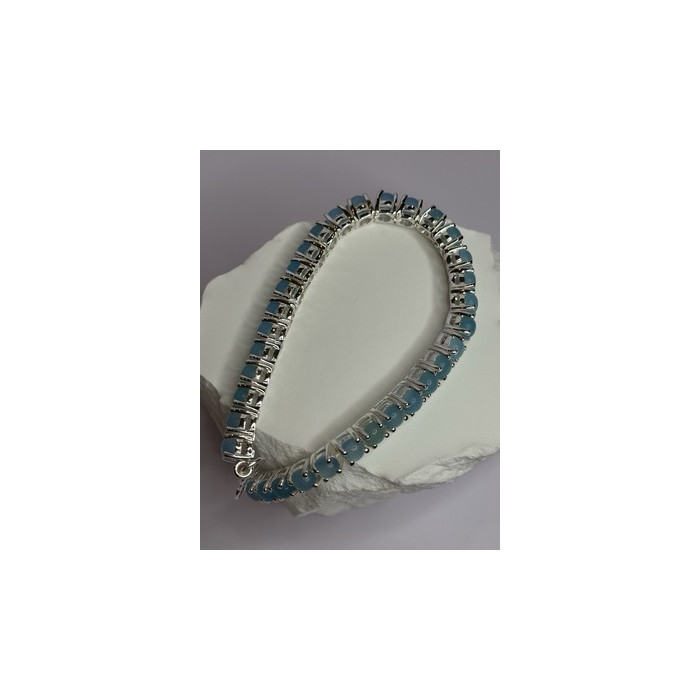 925 Sterling Silver Blue Moonstone Bracelet Length Min 7.5 Inch Max 8.5 Inch