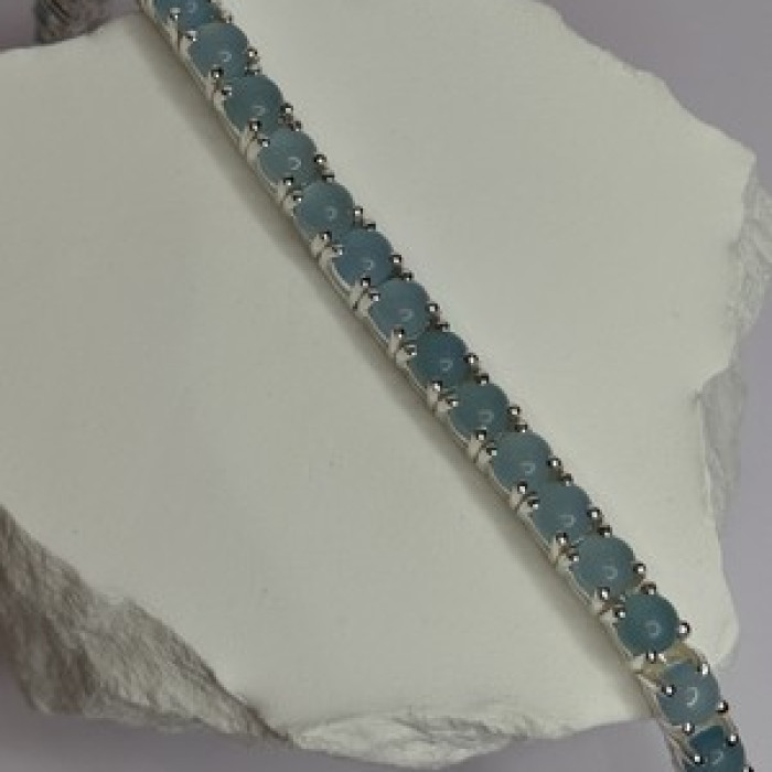 925 Sterling Silver Blue Moonstone Bracelet Length Min 7.5 Inch Max 8.5 Inch