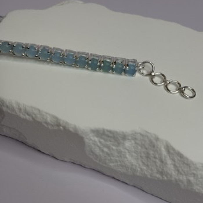 925 Sterling Silver Blue Moonstone Bracelet Length Min 7.5 Inch Max 8.5 Inch