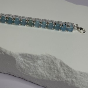 925 Sterling Silver Blue Moonstone Bracelet Length Min 7.5 Inch Max 8.5 Inch