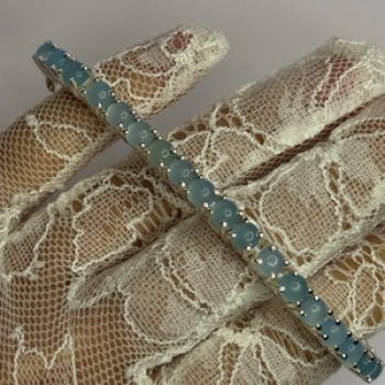 925 Sterling Silver Blue Moonstone Bracelet Length Min 7.5 Inch Max 8.5 Inch