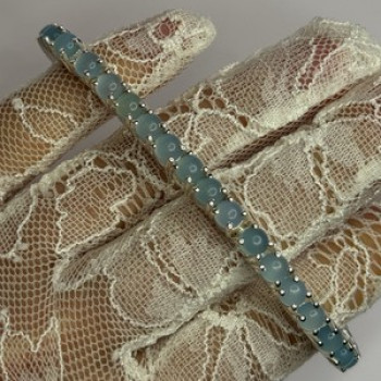 925 Sterling Silver Blue Moonstone Bracelet Length Min 7.5 Inch Max 8.5 Inch