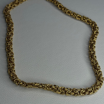 Italy 925 Sterling Silver Gold Plated Chain Necklace Length 18 Inch