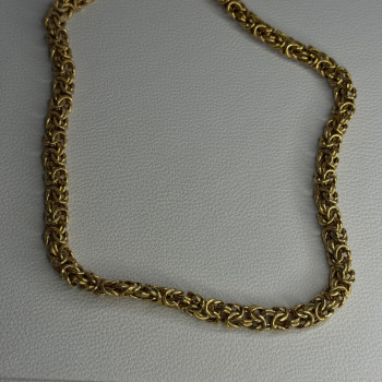 Italy 925 Sterling Silver Gold Plated Chain Necklace Length 18 Inch