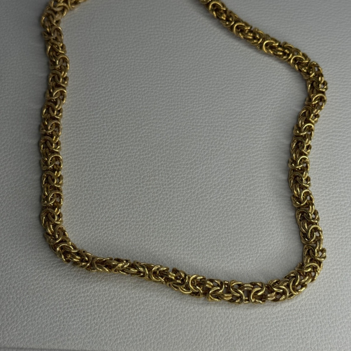 Italy 925 Sterling Silver Gold Plated Chain Necklace Length 18 Inch