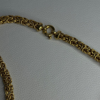 Italy 925 Sterling Silver Gold Plated Chain Necklace Length 18 Inch