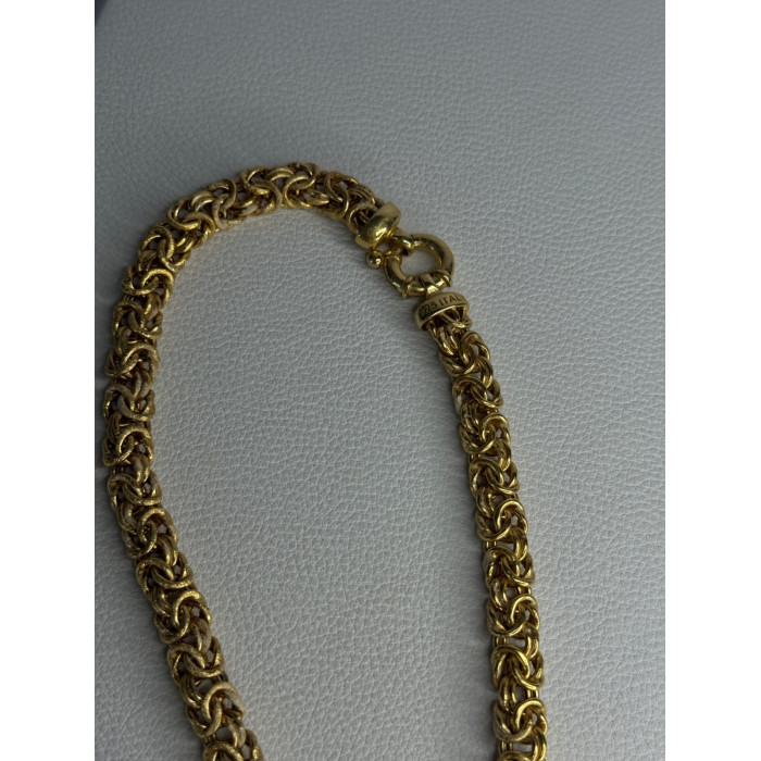 Italy 925 Sterling Silver Gold Plated Chain Necklace Length 18 Inch
