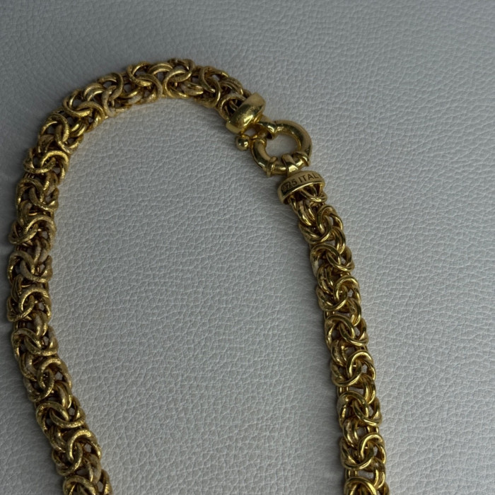 Italy 925 Sterling Silver Gold Plated Chain Necklace Length 18 Inch