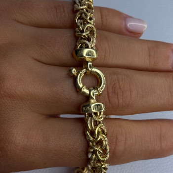 Italy 925 Sterling Silver Gold Plated Chain Necklace Length 18 Inch