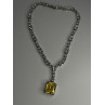 Beautiful 925 Sterling Silver Citrine & Beryl Necklace Length 18 Inch