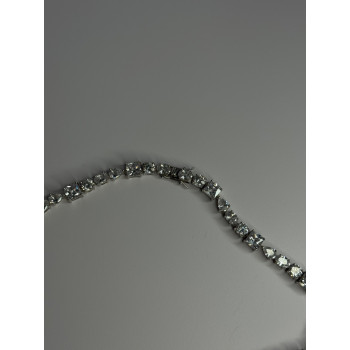 Beautiful 925 Sterling Silver Citrine & Beryl Necklace Length 18 Inch