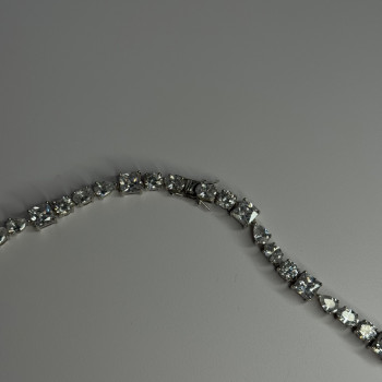 Beautiful 925 Sterling Silver Citrine & Beryl Necklace Length 18 Inch