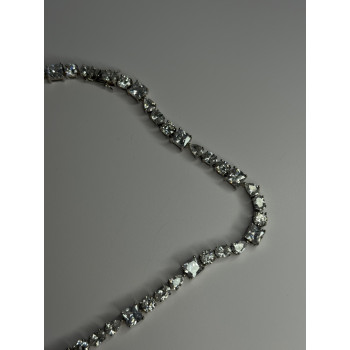 Beautiful 925 Sterling Silver Citrine & Beryl Necklace Length 18 Inch