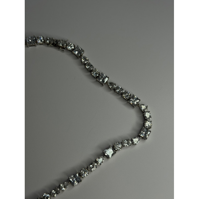 Beautiful 925 Sterling Silver Citrine & Beryl Necklace Length 18 Inch