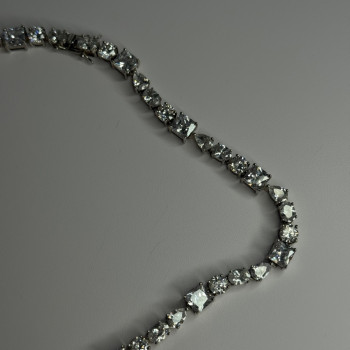 Beautiful 925 Sterling Silver Citrine & Beryl Necklace Length 18 Inch