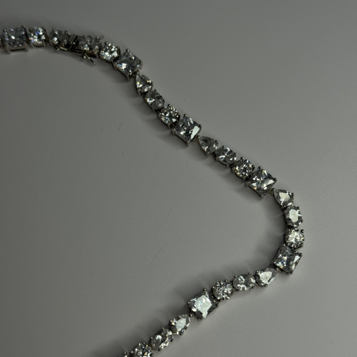 Beautiful 925 Sterling Silver Citrine & Beryl Necklace Length 18 Inch
