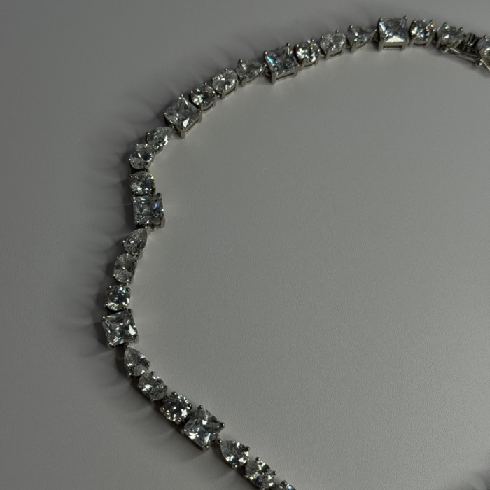 Beautiful 925 Sterling Silver Citrine & Beryl Necklace Length 18 Inch