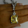 Beautiful 925 Sterling Silver Citrine & Beryl Necklace Length 18 Inch