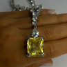 Beautiful 925 Sterling Silver Citrine & Beryl Necklace Length 18 Inch