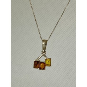Vintage 925 Sterling Silver Amber Chain With Pendant