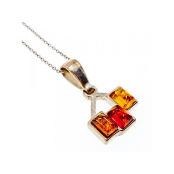 Vintage 925 Sterling Silver Amber Chain with Pendant