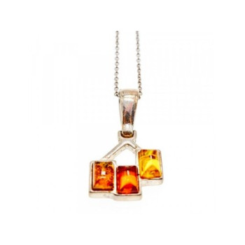 Vintage 925 Sterling Silver Amber Chain with Pendant