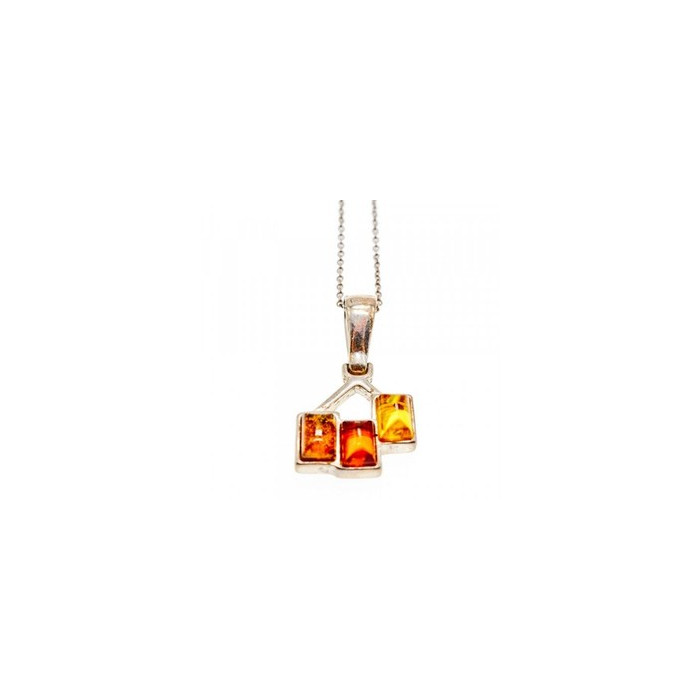 Vintage 925 Sterling Silver Amber Chain with Pendant