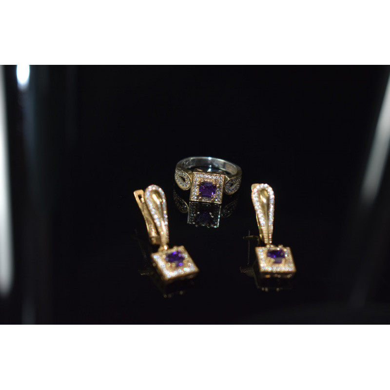 925 Sterling Silver Tanzanite & CZ Jewelry Set Turkey