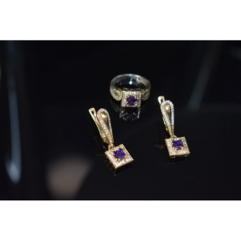 925 Sterling Silver Tanzanite & CZ Jewelry Set Turkey