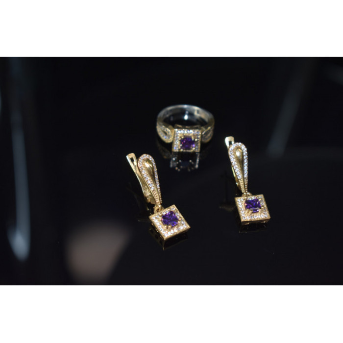 925 Sterling Silver Tanzanite & CZ Jewelry Set Turkey